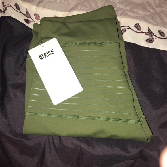 NWT RISE ARMY GREEN LEGGINGS - Picture 4 of 6